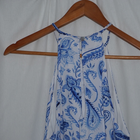 SHOW ME YOUR MUMU blue white tropical dress NEW S - Picture 6 of 7